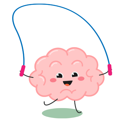 cute brain mascot
