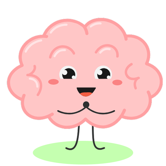 cute brain mascot
