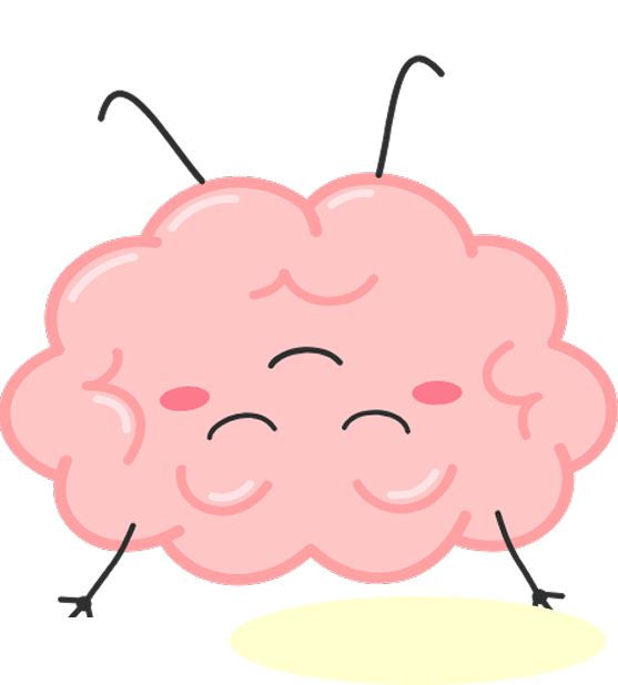 cute brain mascot