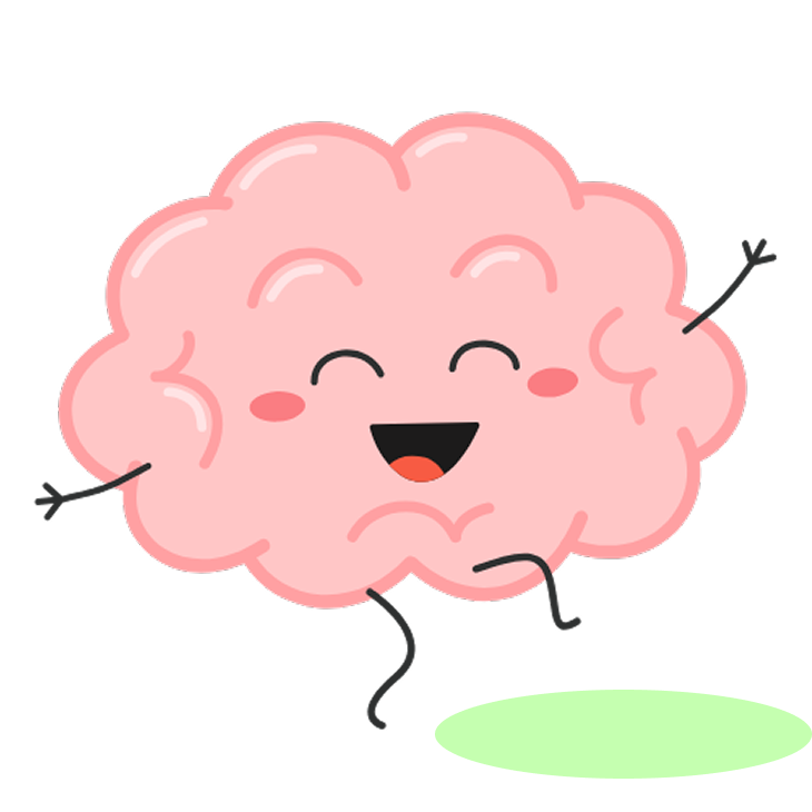 cute brain mascot